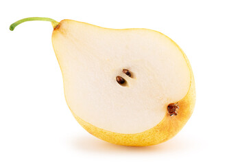 Wall Mural - half of  yellow pear isolated on a white background