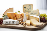 Fototapeta Do akwarium - Assortment of chees on a cheese plate. Generative AI