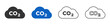 © Kobby - Cloud with text (CO2) graphic icon illustrations set