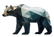 Low Poly Illustration of a Bear Isolated on White Background - Geometric Art - Generative AI