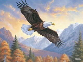  a bald eagle soaring majestically through the sky ag 