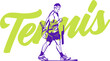 vector illustration of a tennis player holding a ball.