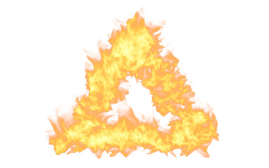 Wall Mural - fire, flames and heat by transparent png background with mock up space for burning triangle. burn, f