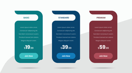 Wall Mural - minimal pricing comparison table ui design