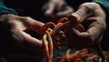Hand Tied Knot, Rock Climbing Equipment Success Generated By AI