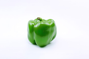 Wall Mural - green bell pepper isolated on white background. Created with Generative AI Technology