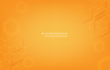 Wall Mural - Abstract geometric orange background.hexagon shape.technology background.