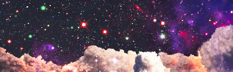Wall Mural - night sky with clouds and stars.fantasy in high resolution ideal for wallpaper. elements of this ima
