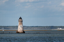 Cockspur Lighthouse, Located In Savannah, Georgia, The Smallest Lighthouse In Georgia