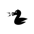 little cute duck swan with speaker on mouth logo design for creative production
