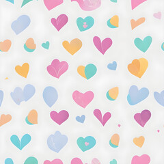 Wall Mural - seamless background with hearts