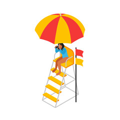 Sticker - Isometric Beach Lifeguard