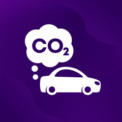 Wall Mural - carbon emissions of a car or transport vector icon