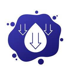 Poster - low water level icon with a drop and arrows