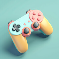 Game controller concept 3D illustration. Generative AI.