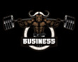 Buffalo Gym Muscle Bodybilder Fitness Logo Vector Ilustration Powerlifter powerlifting