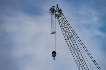 crane hook on blue sky