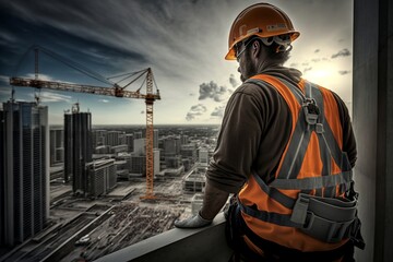 Health and Safety in Construction, skyscraper, construction worker, hard hat, dangerous, harness, crane, British Standards, induction, high-rise, inducted, hard work, man, helpful, building, trades