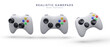 Set of Game controller in vector. White Joystick vector illustration. Gamepad for game console. 3D render