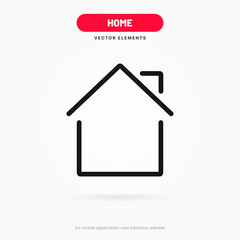 Poster - Minimal modern home, homepage, base, main page, house push button icon emblem symbol, sign. 3d blue home icon. Mobile app icons. Device UI UX mockup. Isolated vector elements.