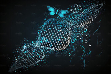 Wall Mural - beautiful dna structure - illustration - concept art