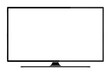 Realistic illustration of TV or PC monitor with blank white screen and transparent background