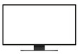 Realistic illustration of TV or PC monitor with blank white screen and transparent background