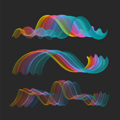 Wall Mural - Blend thin lines, set design elements, wavy contours