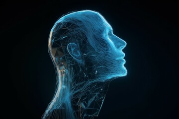 Wall Mural - head of digital lines. generate ai