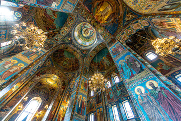 Canvas Print - interior of the church of the savior on spilled blood