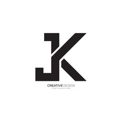 J K letter modern unique flat creative black abstract monogram logo