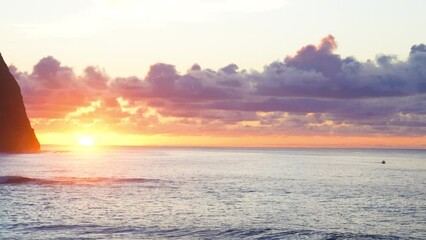 Sticker - Ocean at dusk. Sunset over a beautiful coastline