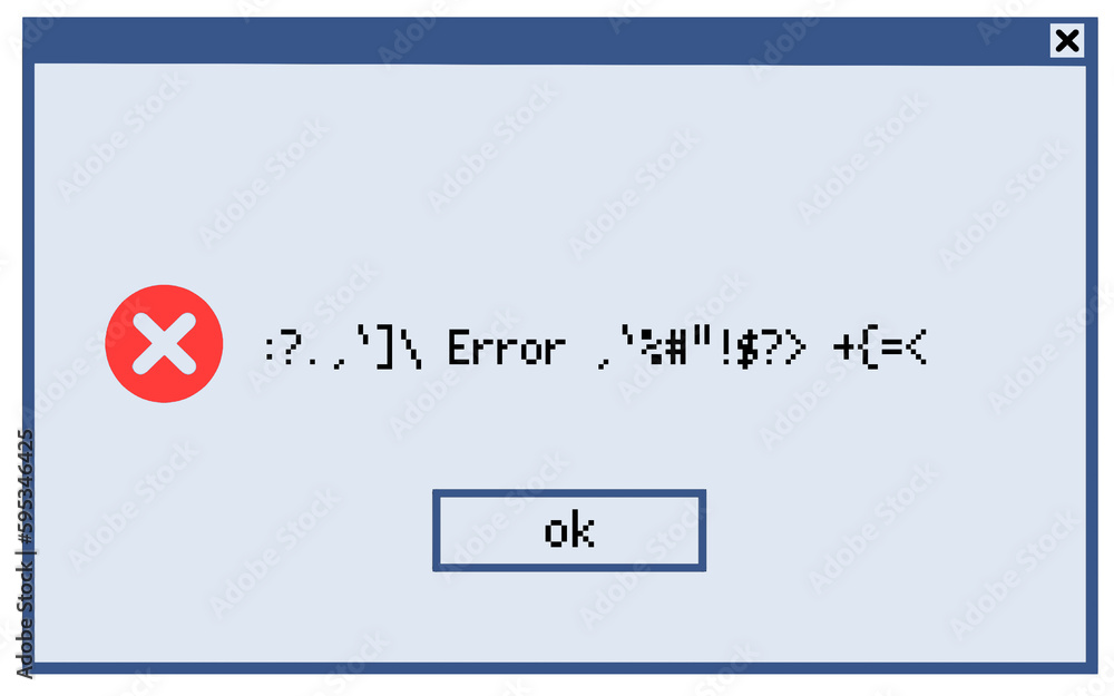 エラーメッセージのウィンドウのイラスト ダイアログボックス バグ