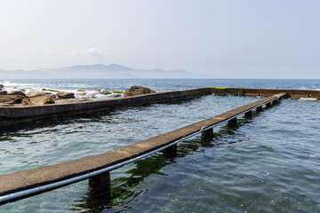 Canvas Print - Abalone stone farm over the sea