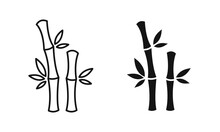 Bamboo Plant Silhouettes. Bamboo Vector Icon Set. Bamboo Symbols. EPS 10