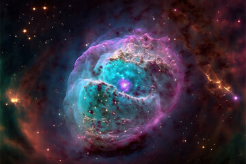 Wall Mural - pearl nebula with stars. fantasy galaxy generative ai background