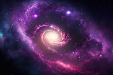 Wall Mural - Spiral Galaxy. Space with stars generative AI background