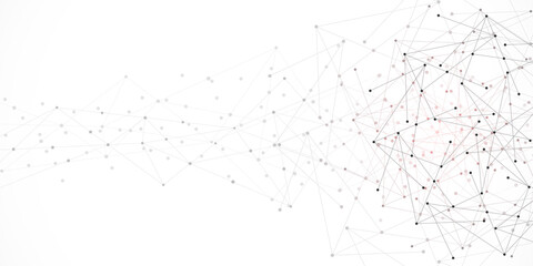 Abstract fractal background and geometric pattern with connecting dots and lines