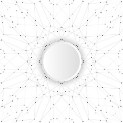 Abstract fractal background and geometric pattern with connecting dots and lines
