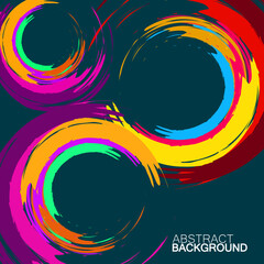 Poster - Brush stroke colorful circles for your design. Vector illustration