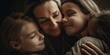 © meredith blaché  - Close up of unconventional happy family groups grandmother with grandchildren- generative AI