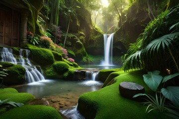 waterfall in the jungle