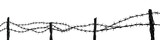 A barbed wire isolated on transparent background - Generative AI