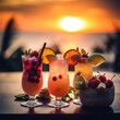cocktail with fruits. generative ai
