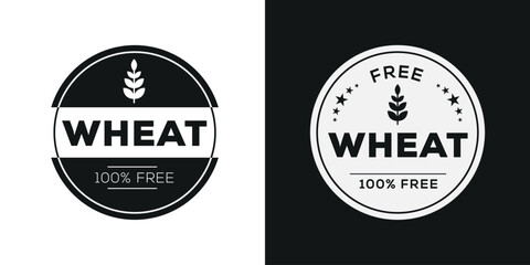 Poster - (Wheat free) label sign, vector illustration.