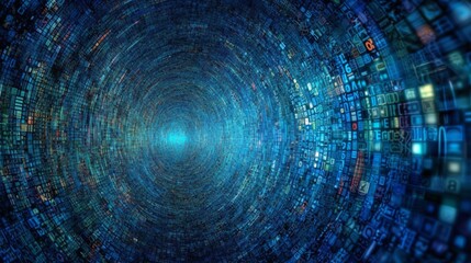 abstract technology background. flying data in high tech science fiction space. software, programmin