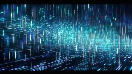 Wall Mural - abstract technology background. flying data in high tech science fiction space. software, programmin