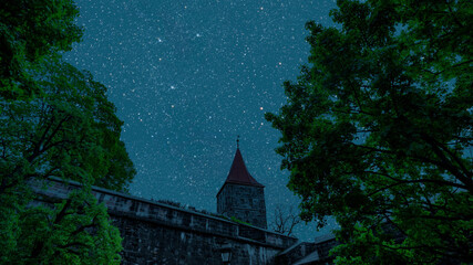Wall Mural - night sky with stars and moon