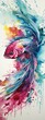 © meredith blaché  - alcohol ink drawing of colorful betta fish - generative AI