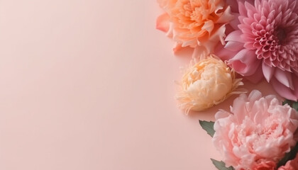 Wall Mural - Fresh pink peony in a vase   generated by AI